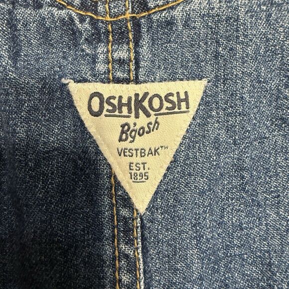 Oshkosh B'gosh 4T Denim Floral Stripe Skirt Tiered Jumper Dress Overall Vestbak - Picture 6 of 9